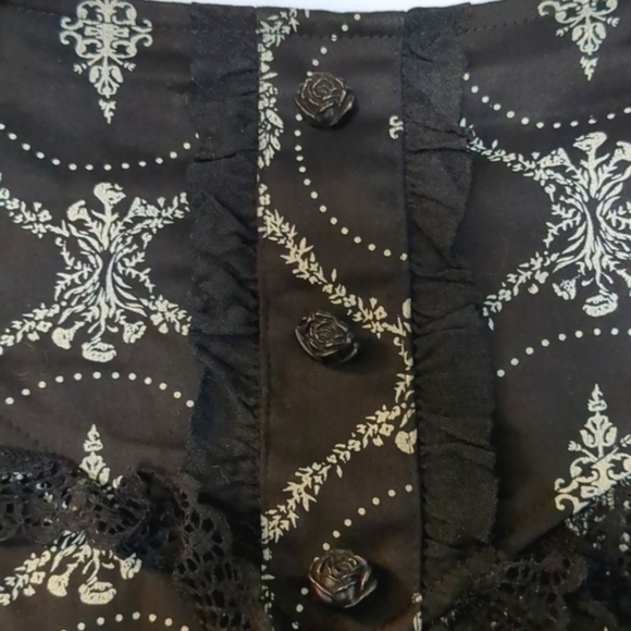 Lip Service black ruffle lace mini skirt plus size 2 tiered punk gothic - Picture 10 of 11